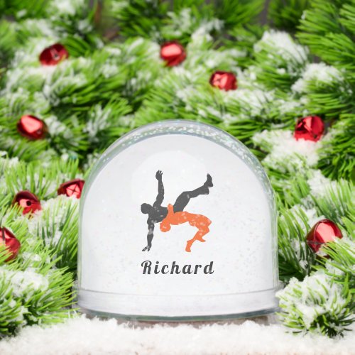 Personalized Wrestling Athlete Snow Globe Gift