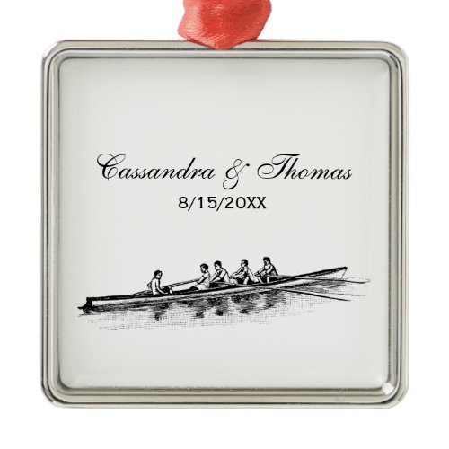 Rowing Rowers Crew Team Water Sports Metal Ornament
