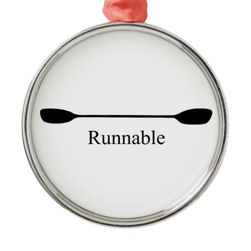 Runnable Kayak Paddle Metal Ornament
