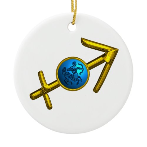 SAGITTARIUS ZODIAC BIRTHDAY JEWEL Blue Turquoise Ceramic Ornament