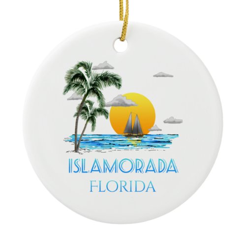 Sailing Islamorada Florida Keys Ceramic Ornament
