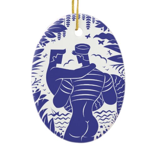 Sailor n merman ceramic ornament