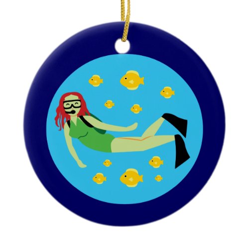 Scuba Diver Ceramic Ornament