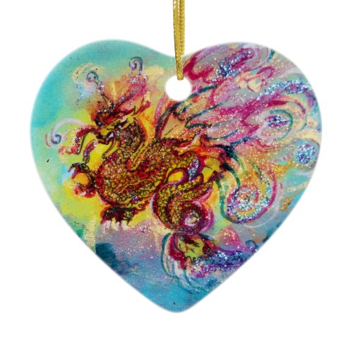 SEA DRAGON Heart Ceramic Ornament