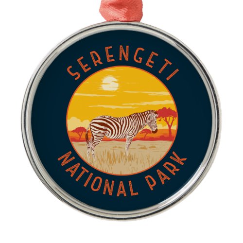 Serengeti National Park Zebra Travel Art Vintage Metal Ornament