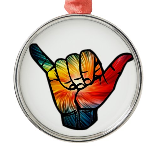Shaka Rainbow Metal Ornament