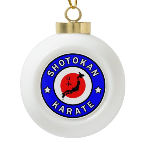 Shotokan Karate Ceramic Ball Christmas Ornament