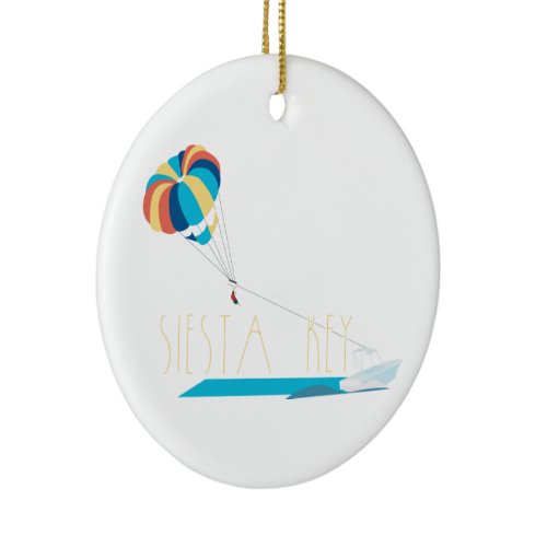 Siesta Key Beach Parasailing Ceramic Ornament
