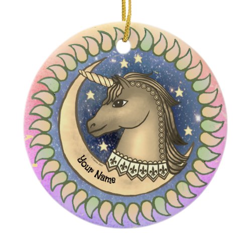 Stallion Unicorn Ceramic Ornament
