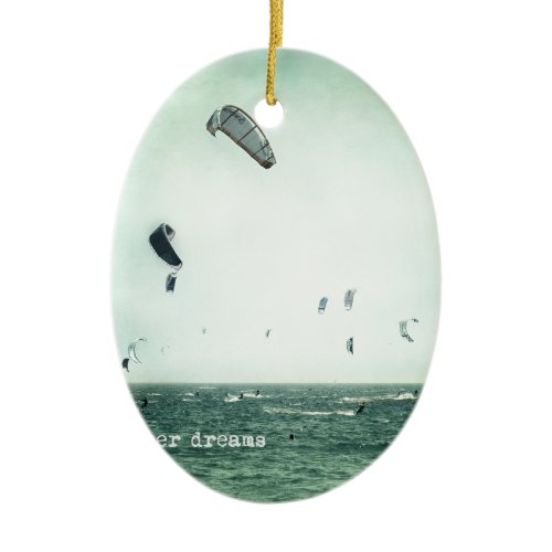 Summer dreams. Kite surf Ceramic Ornament