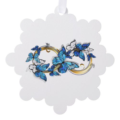 Symbol Infinity of Blue Morpho Butterflies Ornament Card