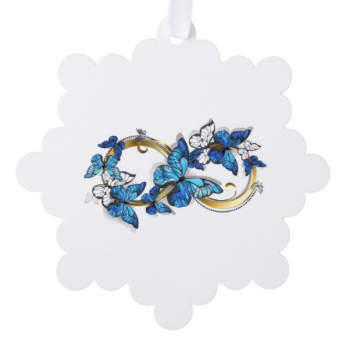 Symbol Infinity of Blue Morpho Butterflies Ornament Card