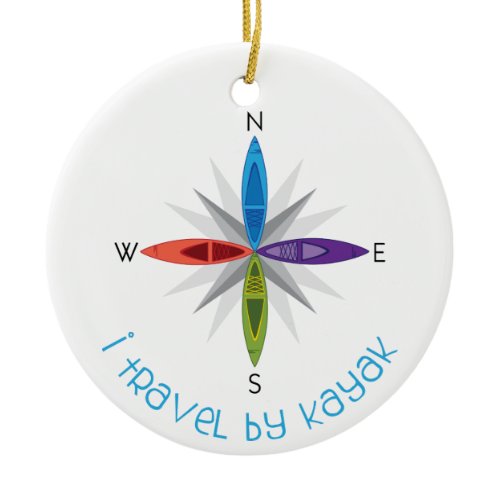 Travel By Kayak Ceramic Ornament