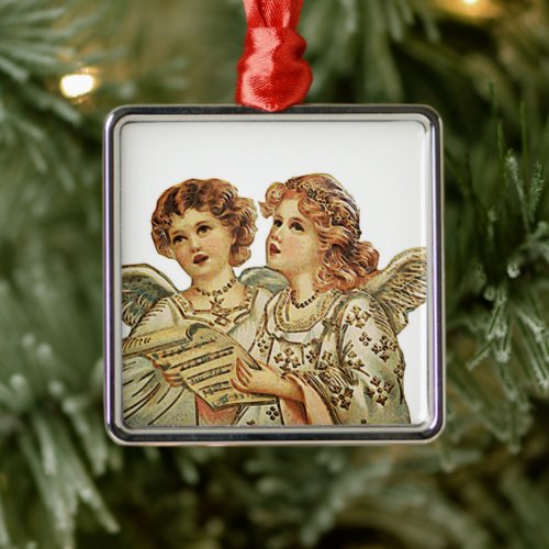 Two Beauthful Angels Metal Ornament