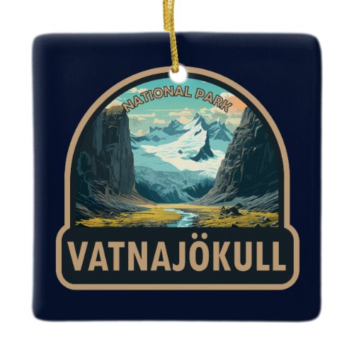 Vatnajokull National Park Iceland Travel Vintage Ceramic Ornament
