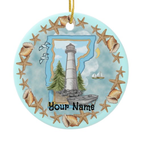 Vermont Shells Lighthouse Ornament