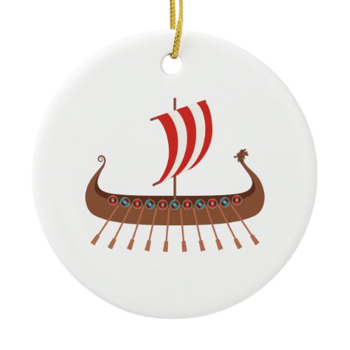 Viking Ship Ceramic Ornament