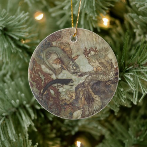 Vintage Fairy Tale, The Mermaid by Edmund Dulac Ceramic Ornament