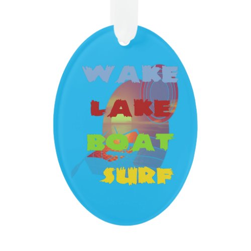 Wake Lake Boat Surf Ornament