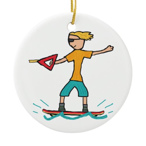 Wakeboarding Ceramic Ornament