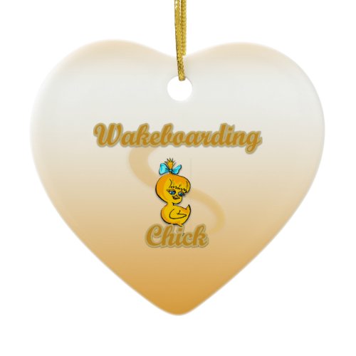 Wakeboarding Chick Ceramic Ornament