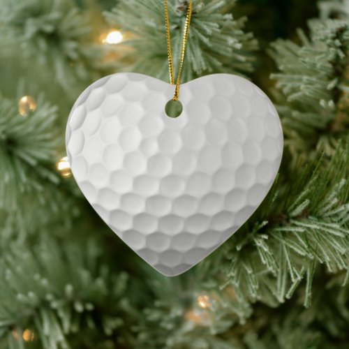 White Dimpled Golf Ball Texture Ceramic Ornament