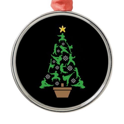Women's Martial Arts - Girls Karate Christmas Tree Metal Ornament